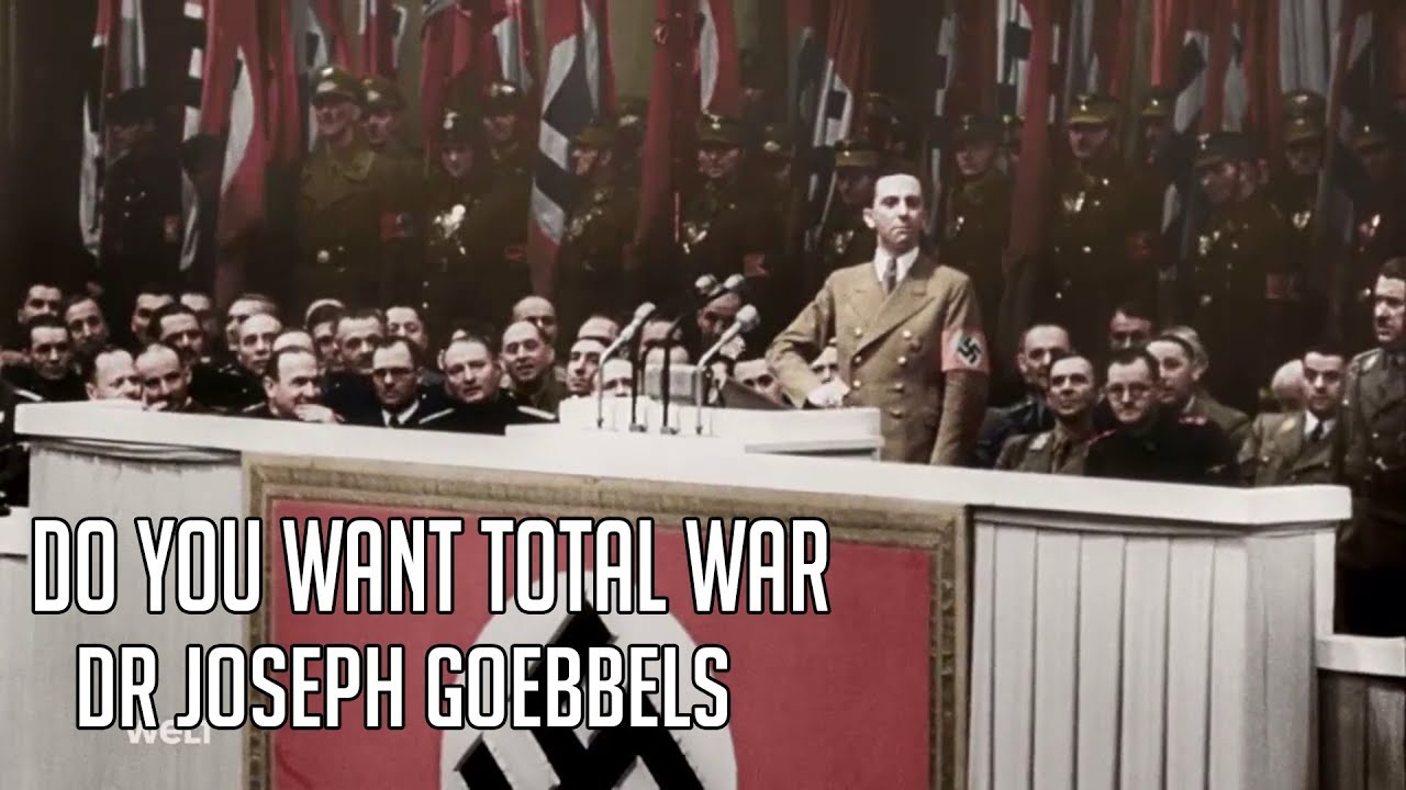 Текст тотальной войны. Геббельс totalen Krieg. Речь Геббельса о тотальной войне.